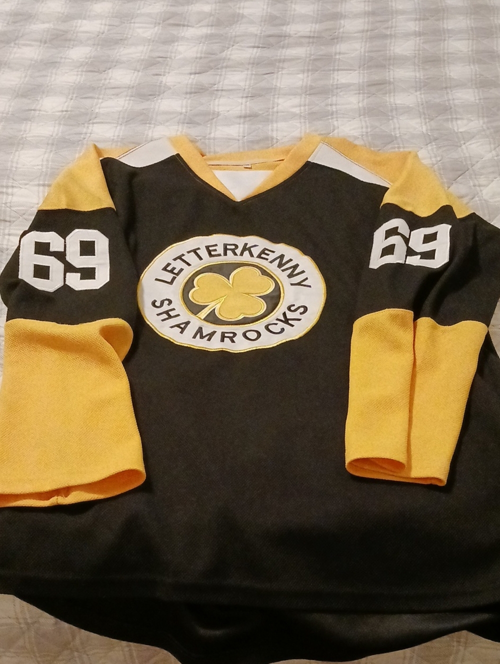 Letterkenny Shamrocks Kids Black & Yellow Hockey Jersey